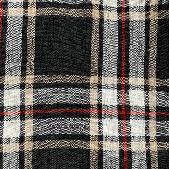 Vintage 90s Blazer Jacket Oversized Black Tan Plaid One Button Preppy Small - Picture 8 of 9